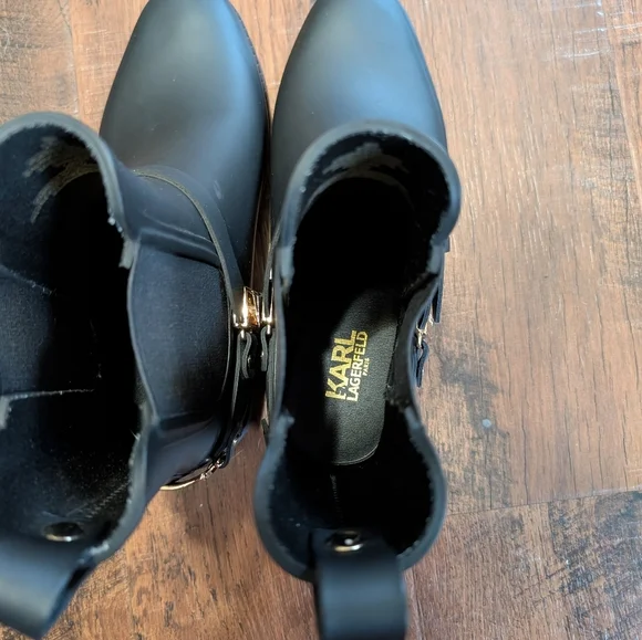 Like New Karl Lagerfeld Paris Lavali Rubber Chelsea Rain Boots Size 8M - Picture 6 of 7